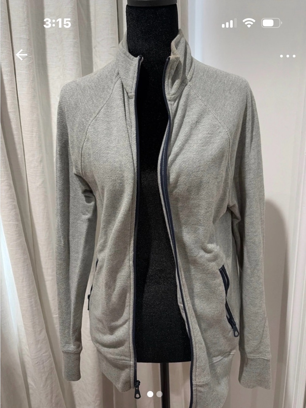J. Crew Light Gray zip-front bomber jacket